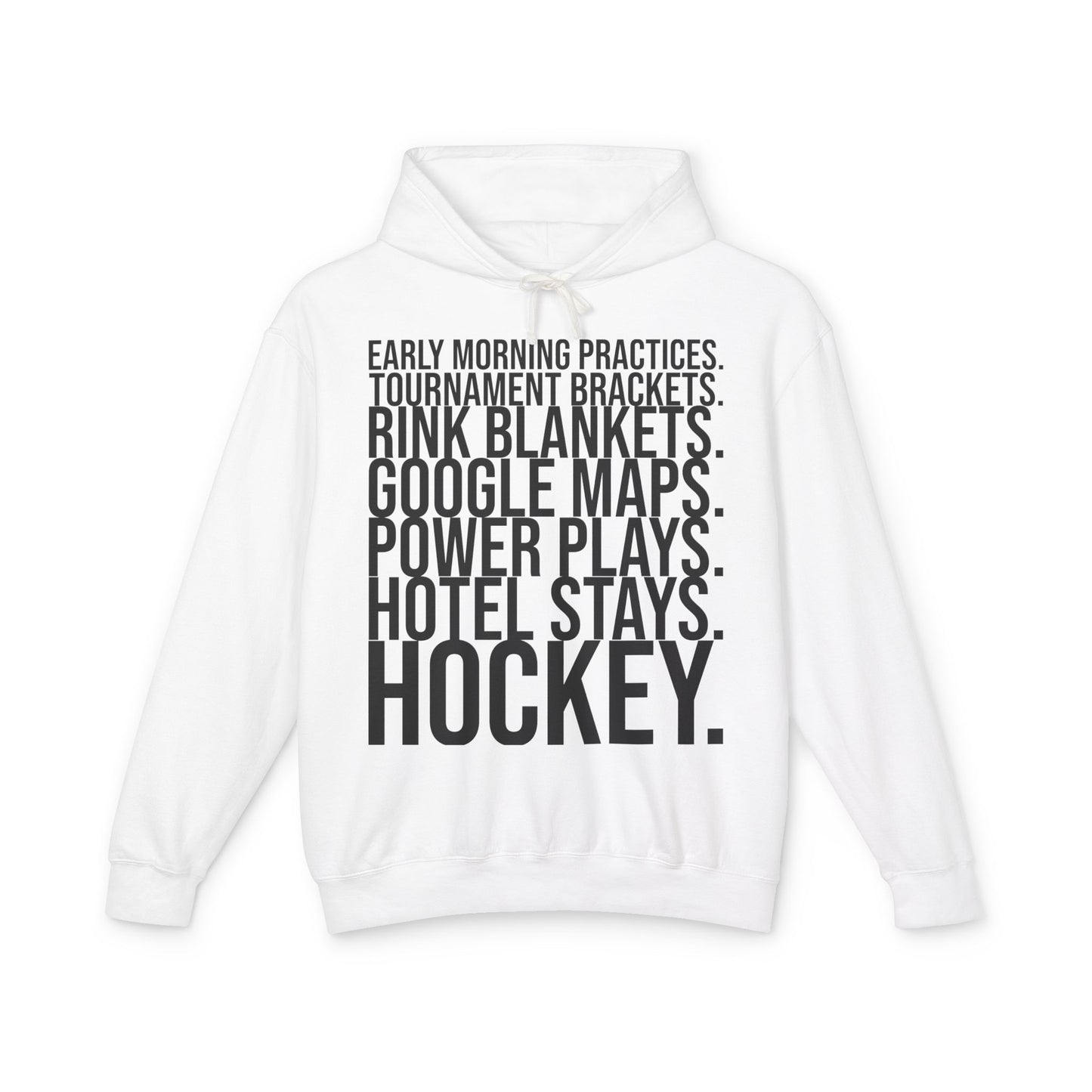 Hockey Lifestyle Hoodie Sweatshirt with Black Text