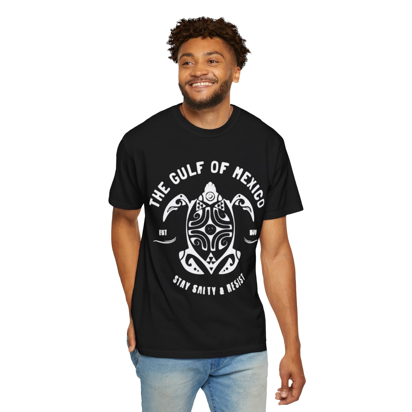 Gulf of Mexico Graphic T-Shirt (White Text on Blues)