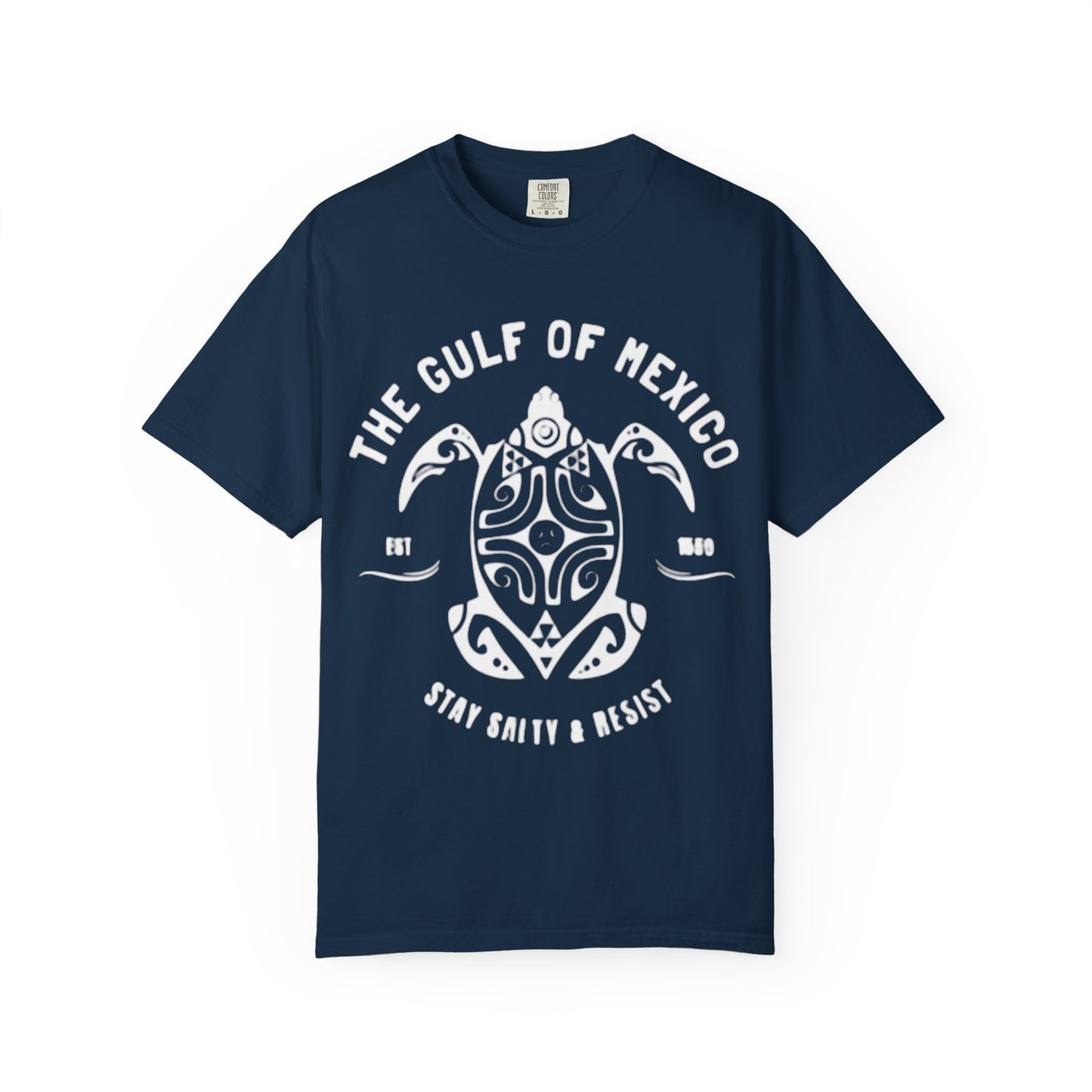 Gulf of Mexico Graphic T-Shirt (White Text on Blues)