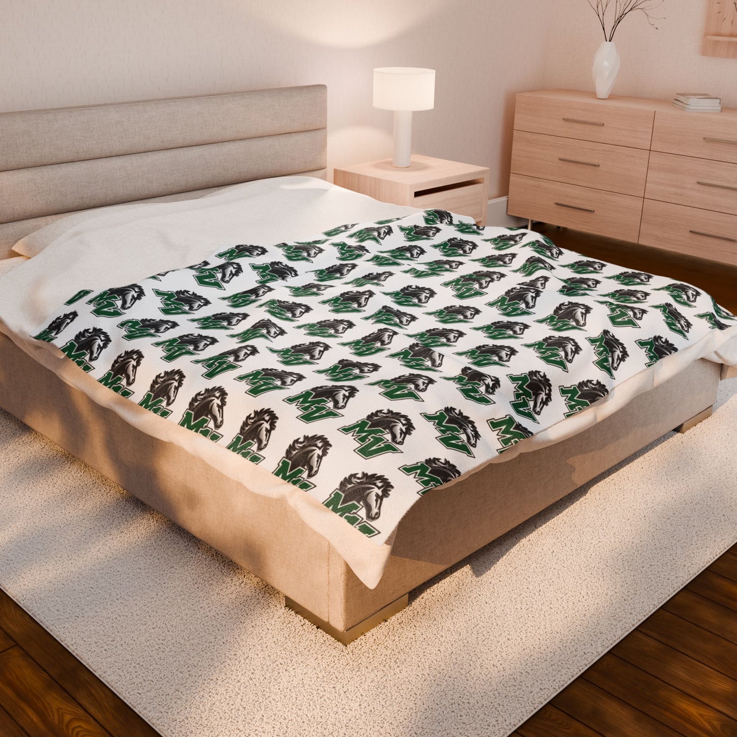 Moundsview Mustangs ~ Velveteen Plush Blanket