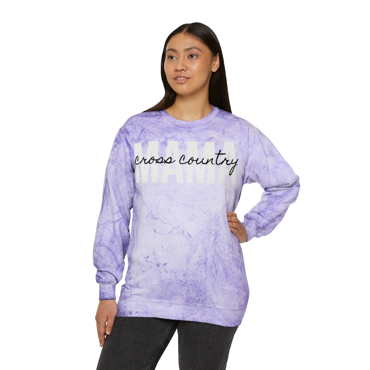 Cross Country Running Mama Tie Dye Sweatshirt