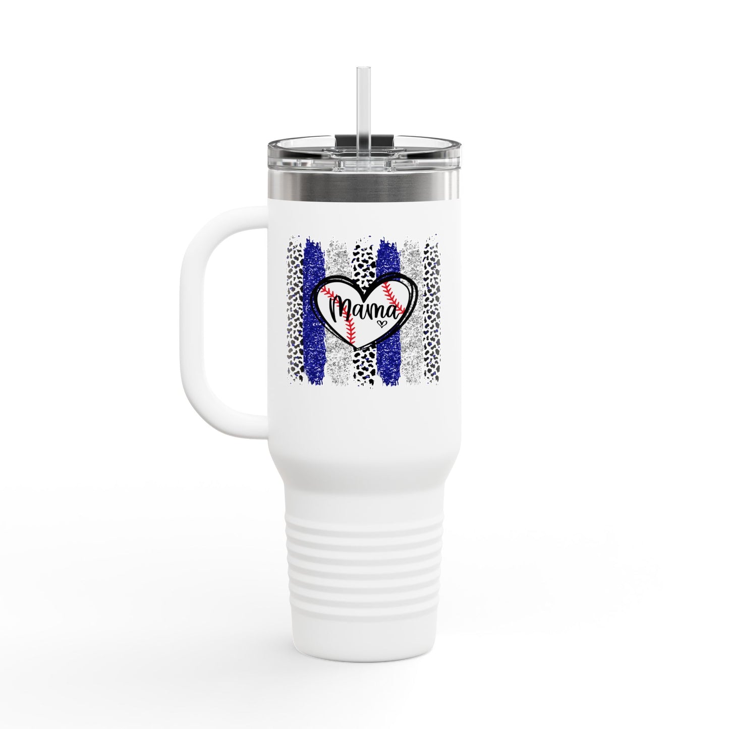 Mama Heart Baseball Insulated Travel Mug - 40oz
