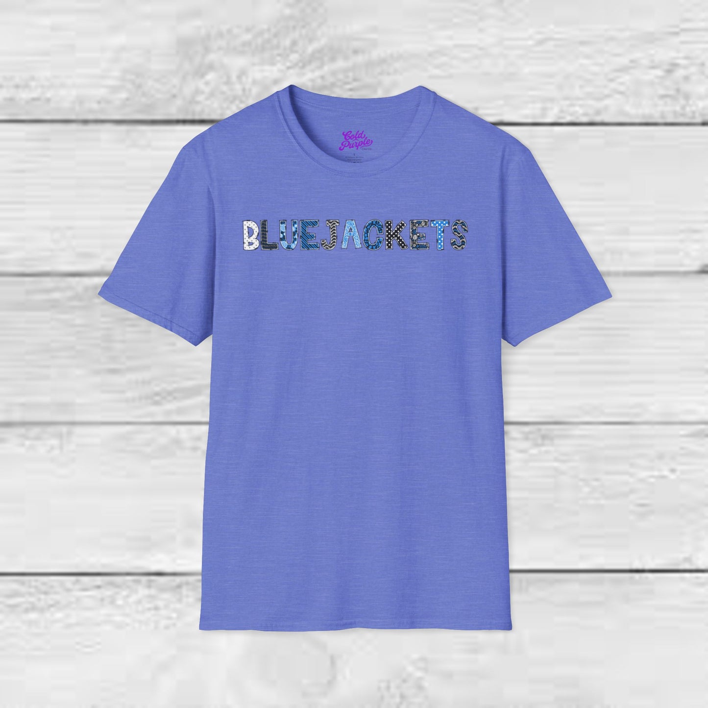 CI Bluejackets (Patchwork Font - Unisex Softstyle T-Shirt)
