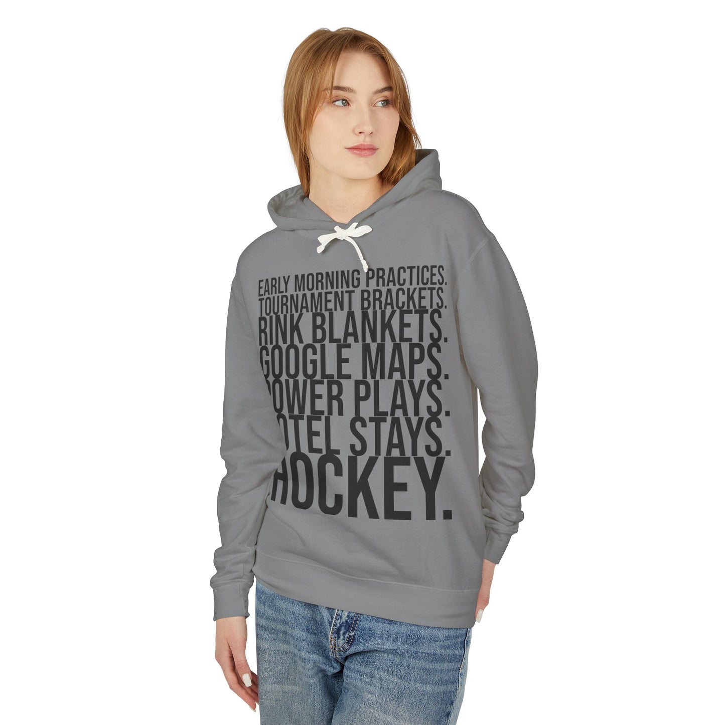 Hockey Lifestyle Hoodie Sweatshirt with Black Text