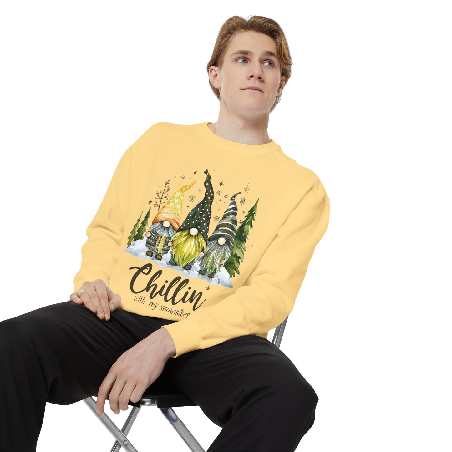 Chillin' Snowmies - Unisex Garment-Dyed Sweatshirt