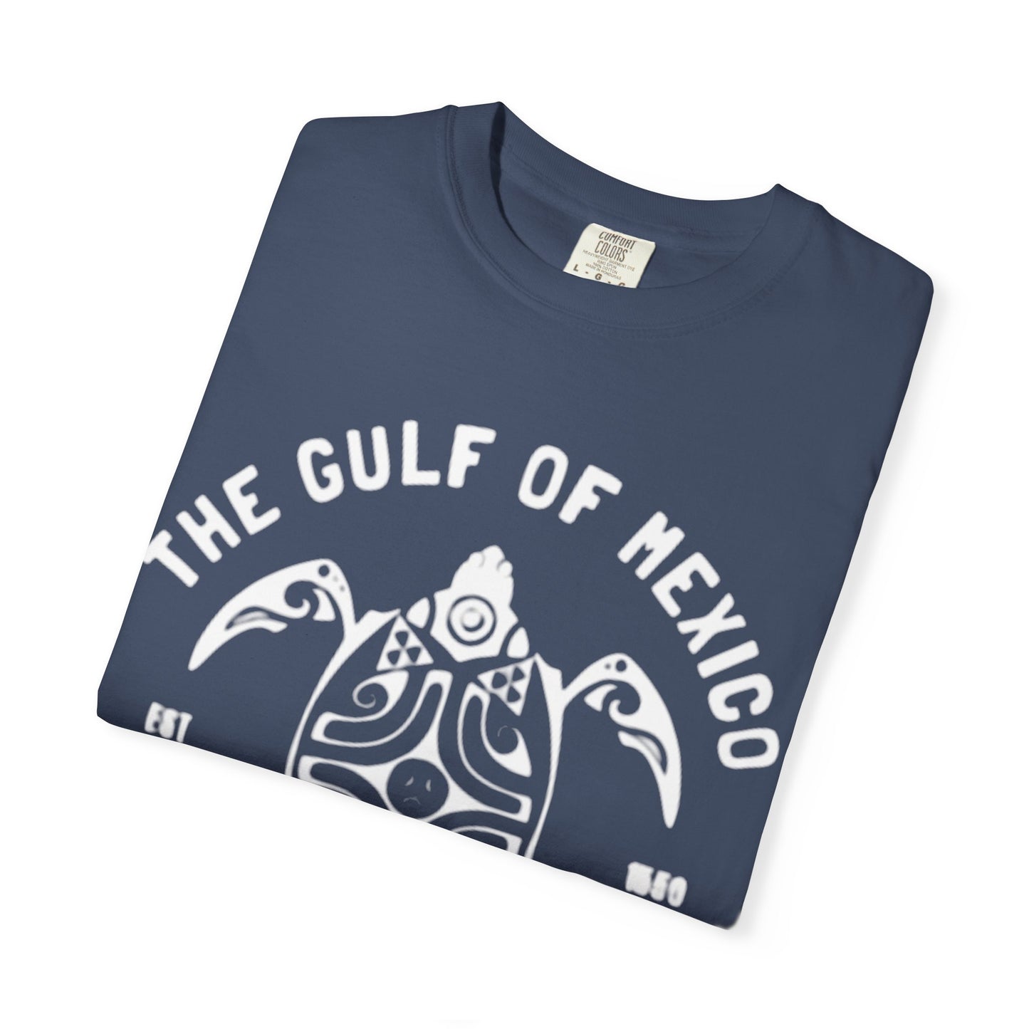 Gulf of Mexico Graphic T-Shirt (White Text on Blues)