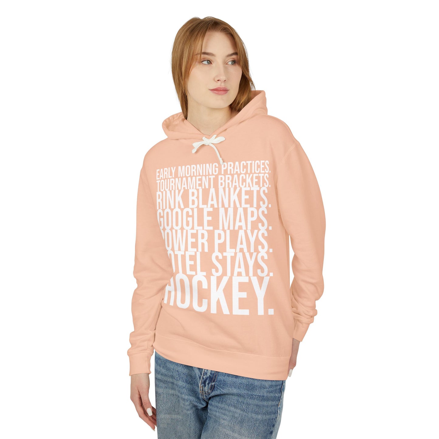 Hockey Lifestyle Hoodie Sweatshirt with White Text