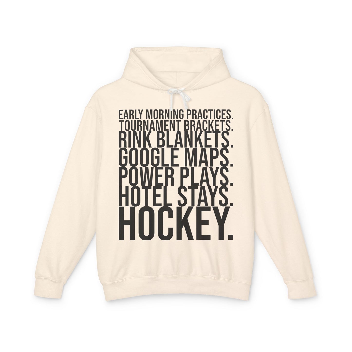 Hockey Lifestyle Hoodie Sweatshirt with Black Text