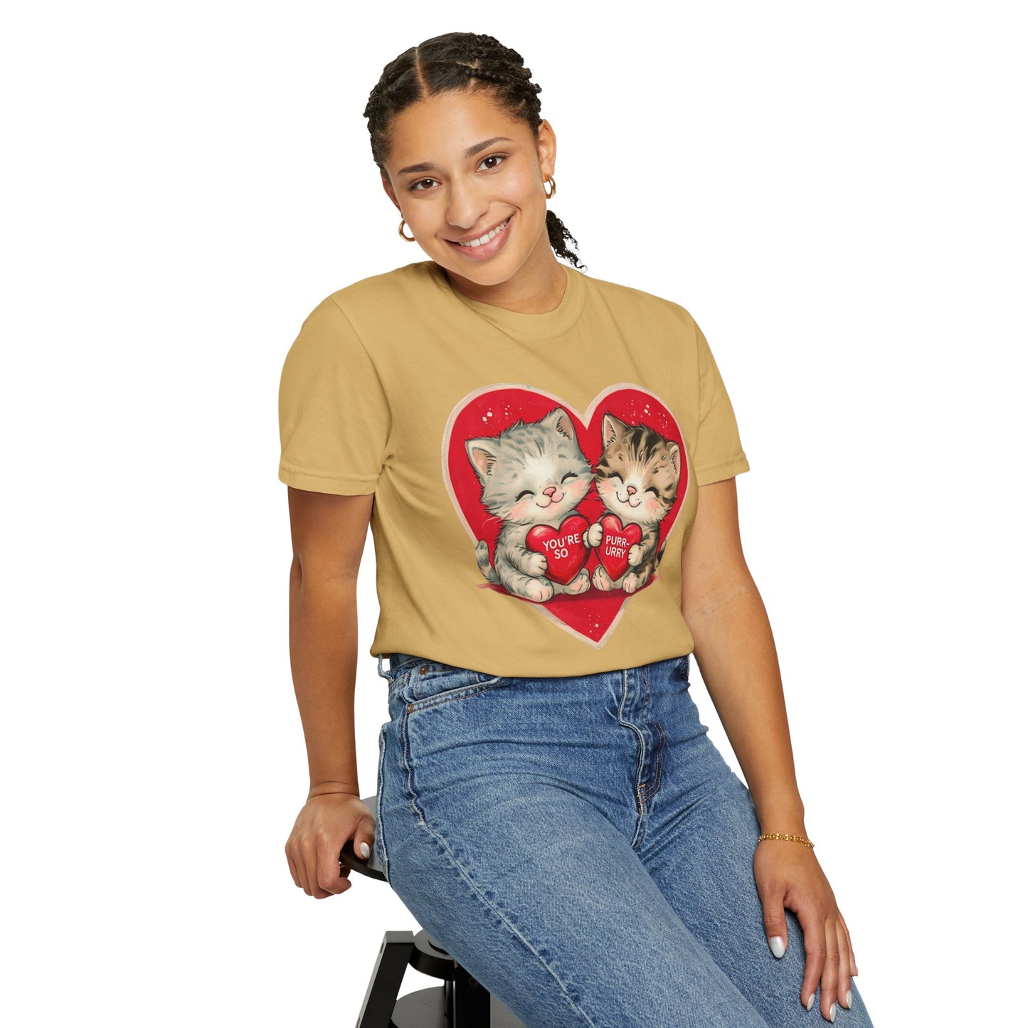 Kitten Valentine - Unisex Garment-Dyed T-shirt