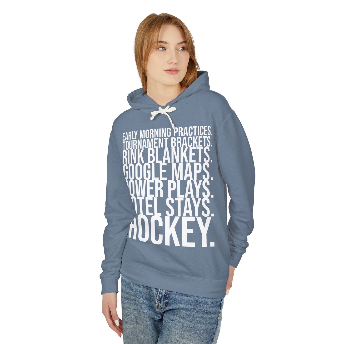 Hockey Lifestyle Hoodie Sweatshirt with White Text