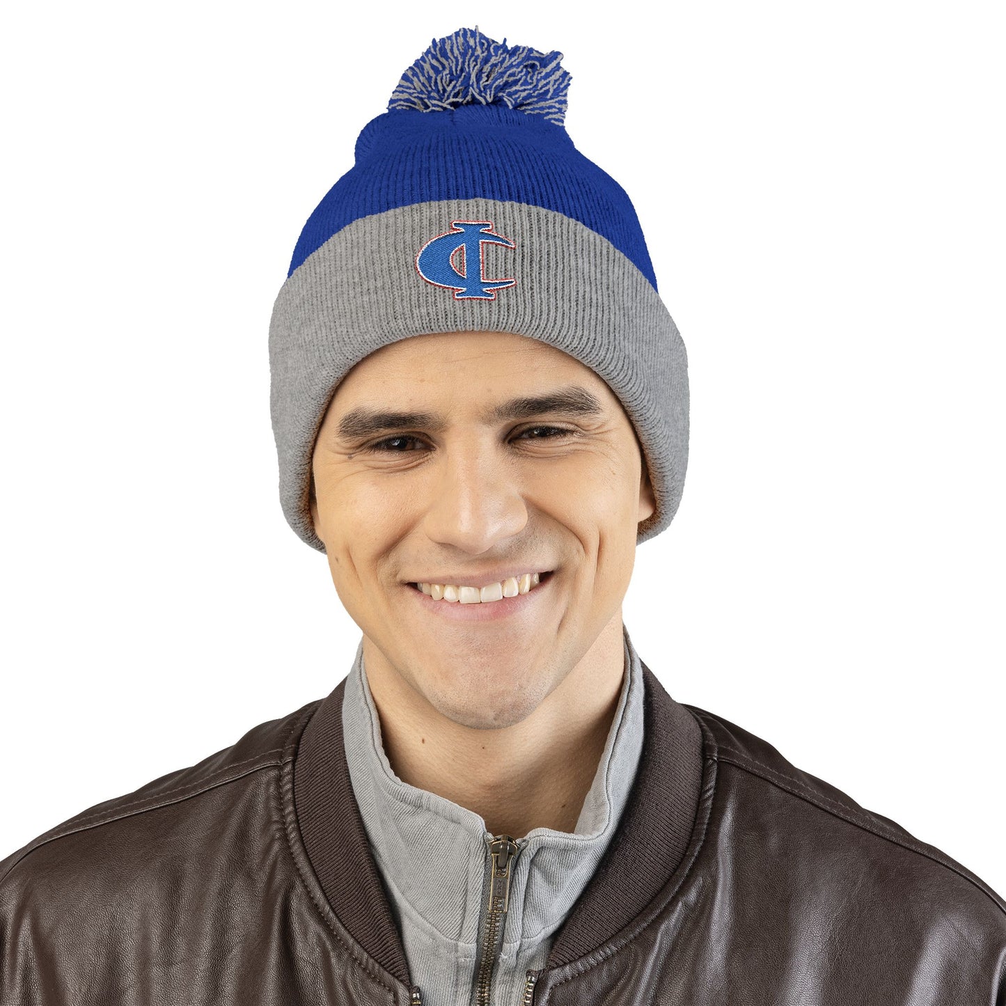 C-I Bluejackets - Embroidered Beanie w/Pom-Pom