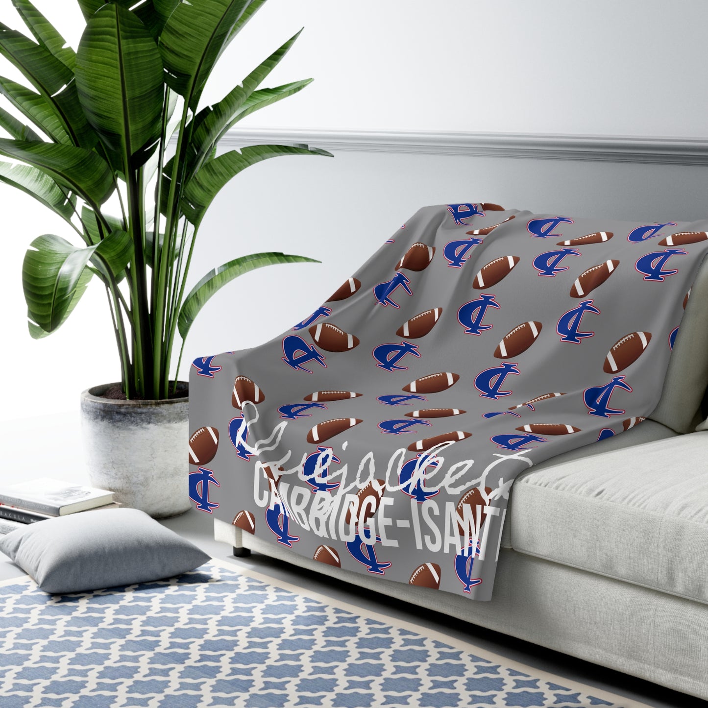 C-I Football - Sherpa Fleece Blanket