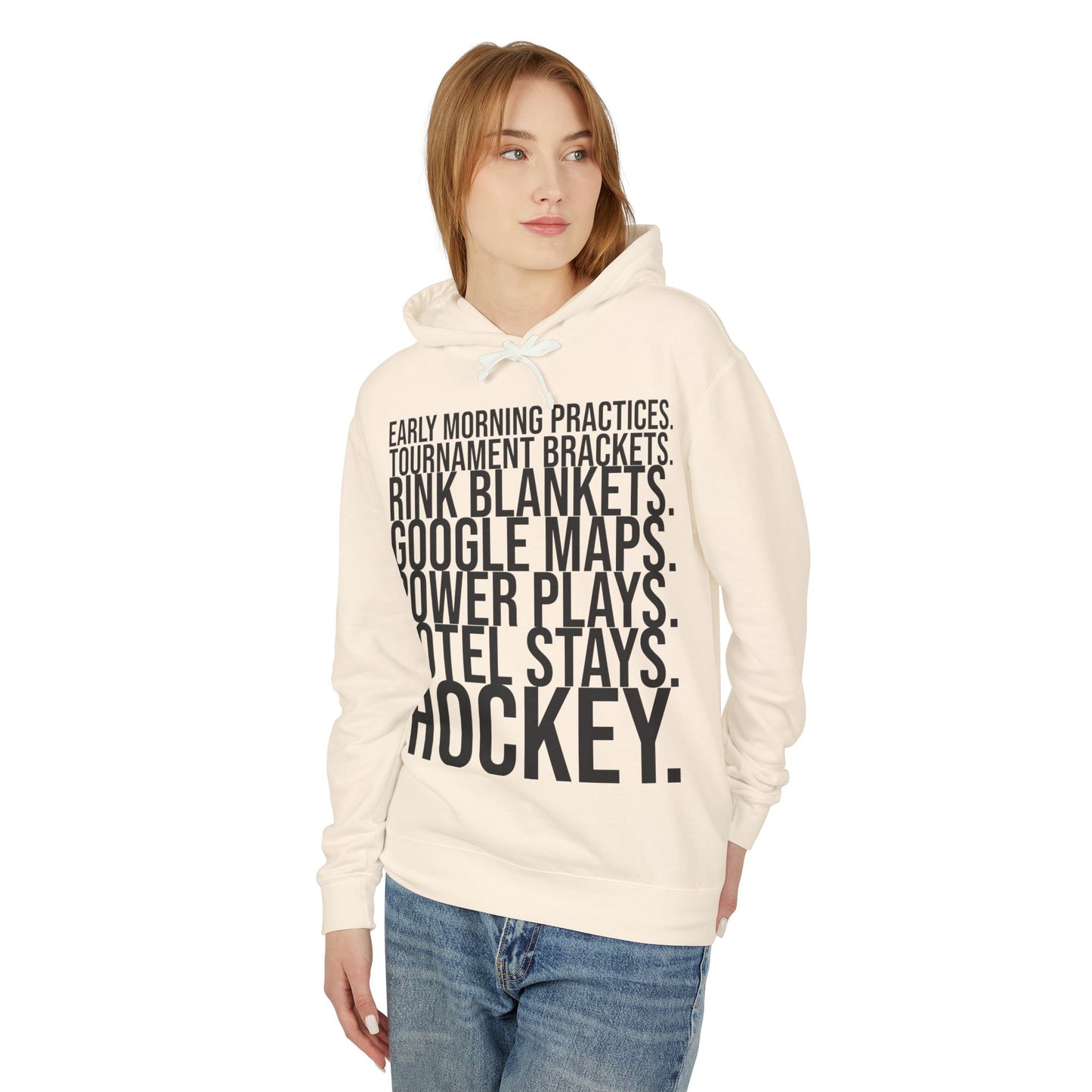 Hockey Lifestyle Hoodie Sweatshirt with Black Text