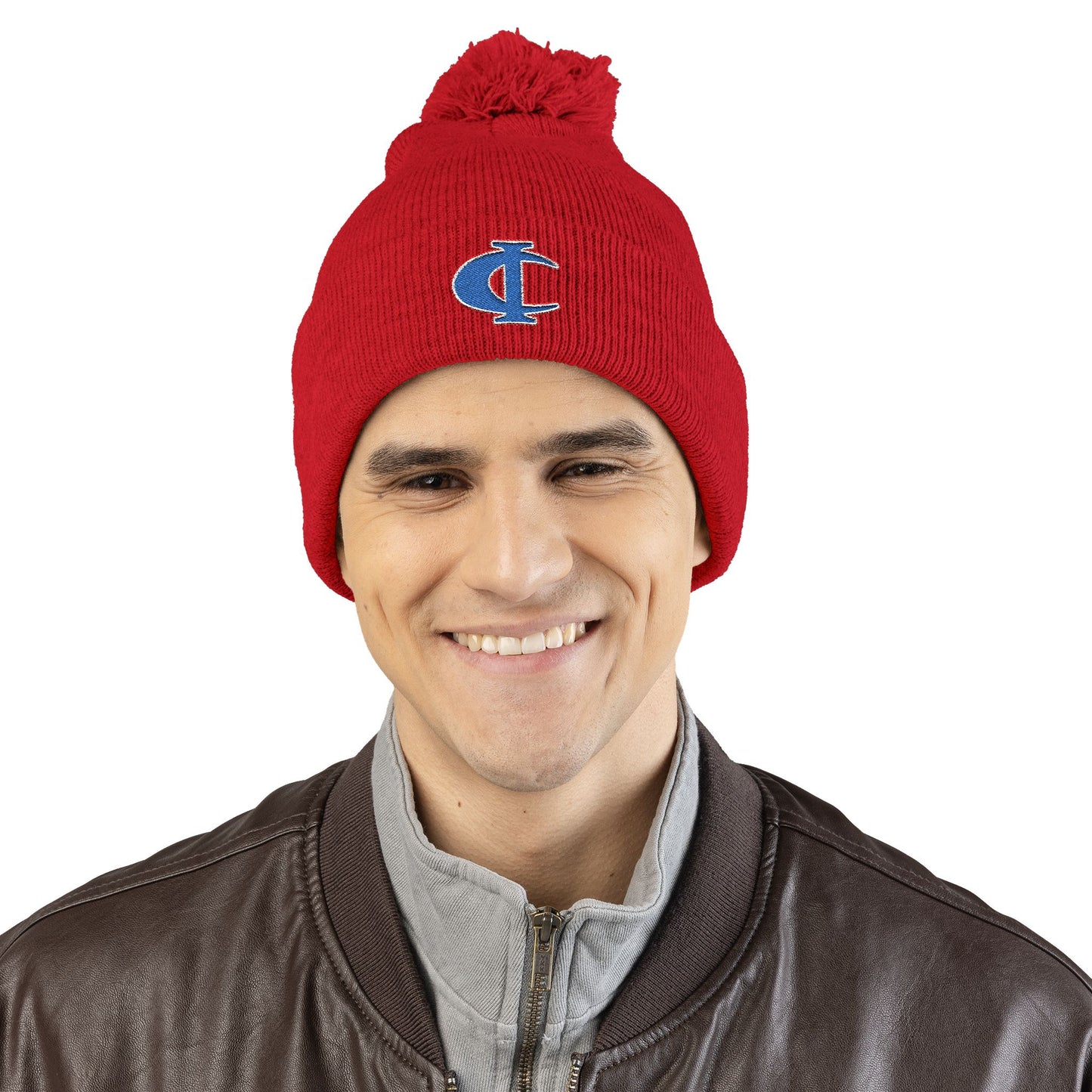 C-I Bluejackets - Embroidered Beanie w/Pom-Pom