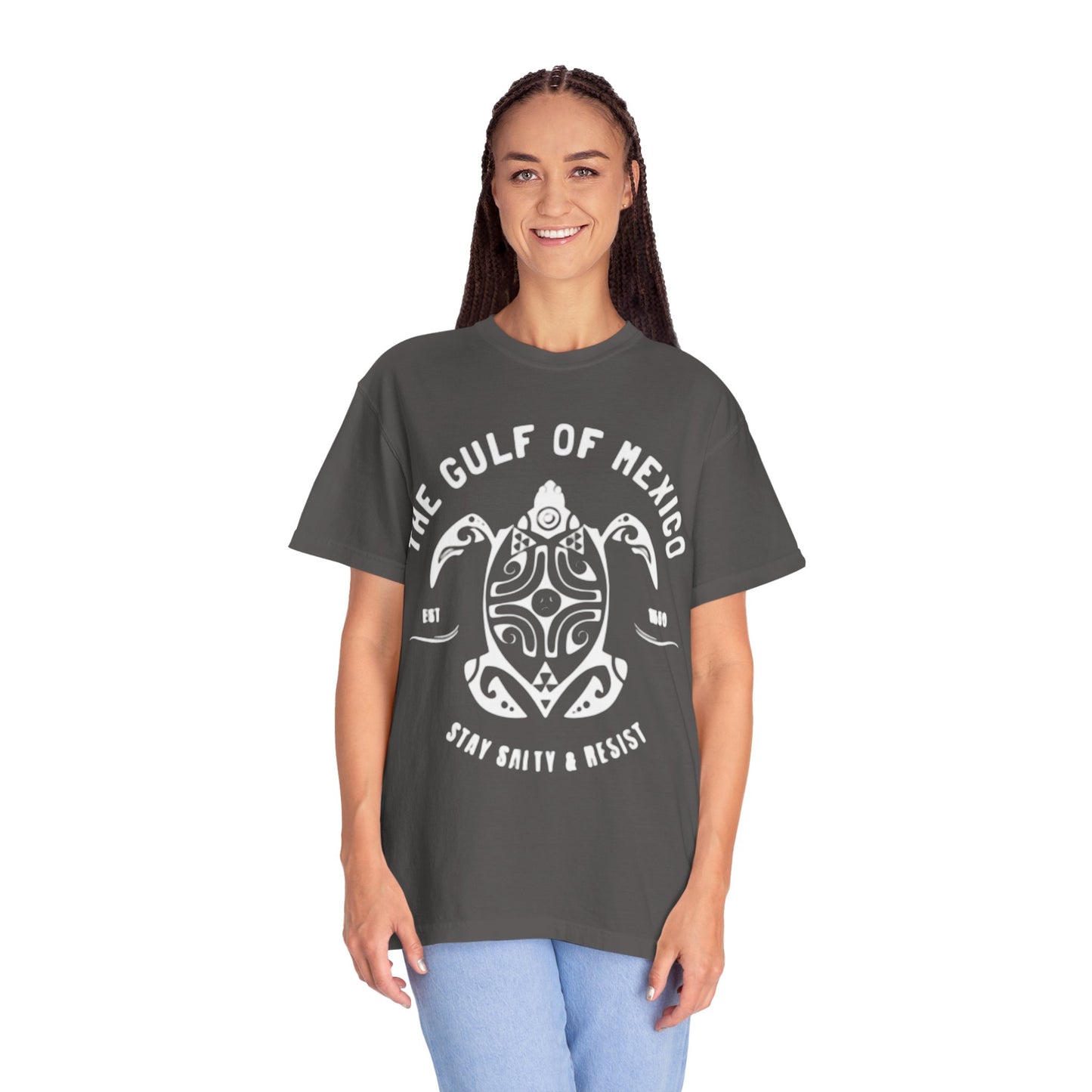 Gulf of Mexico Graphic T-Shirt (White Text on Blues)