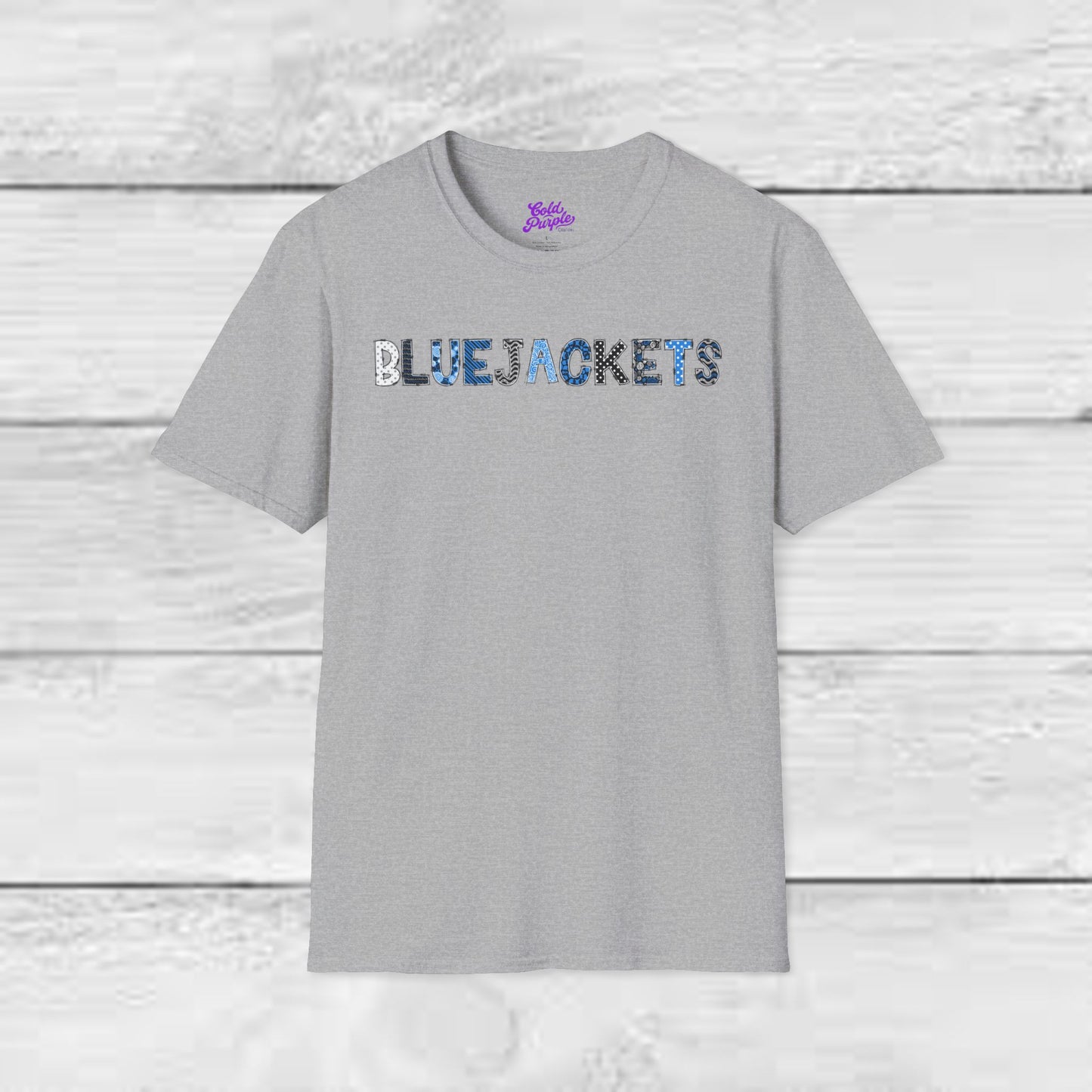 CI Bluejackets (Patchwork Font - Unisex Softstyle T-Shirt)