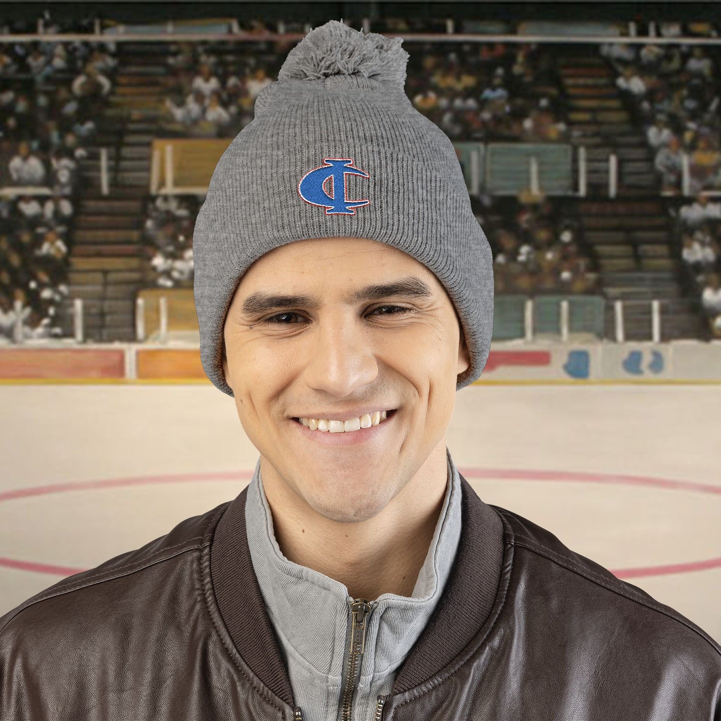 C-I Bluejackets - Embroidered Beanie w/Pom-Pom