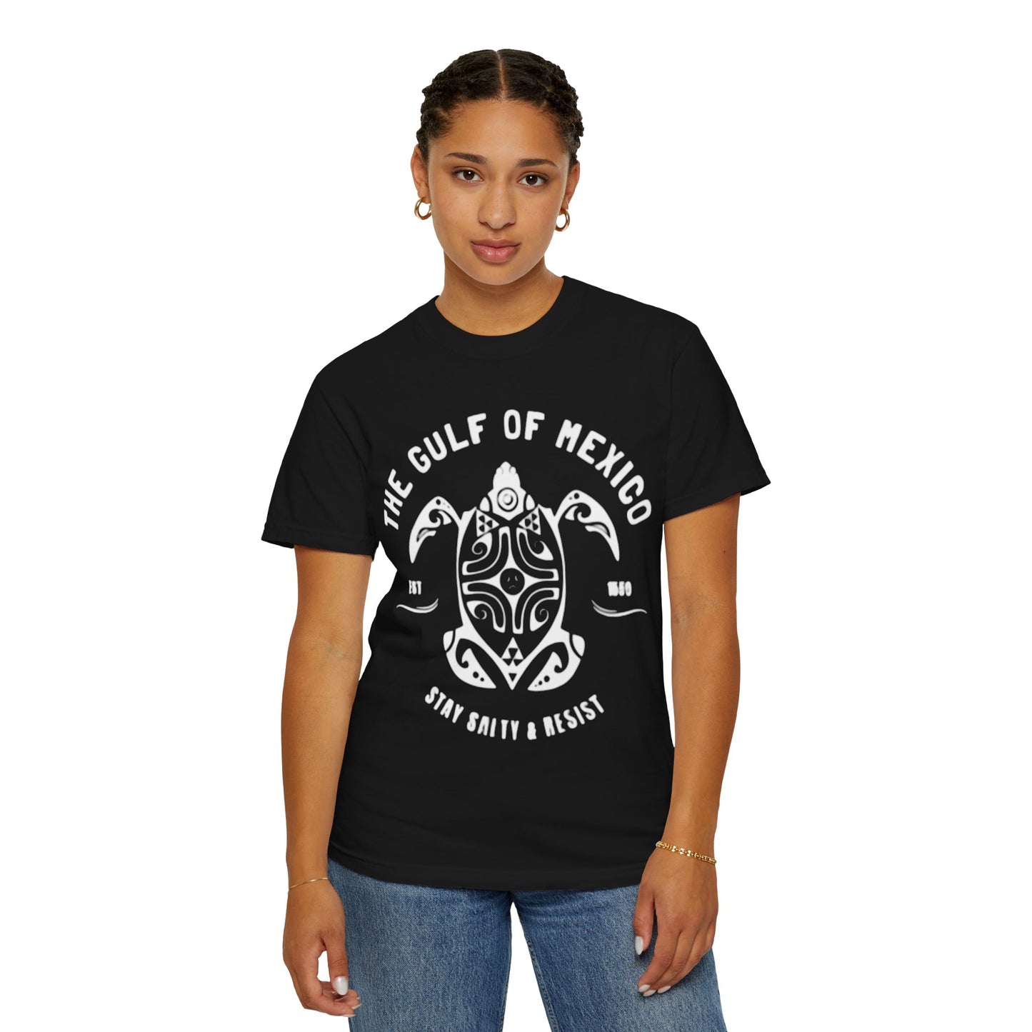 Gulf of Mexico Graphic T-Shirt (White Text on Blues)