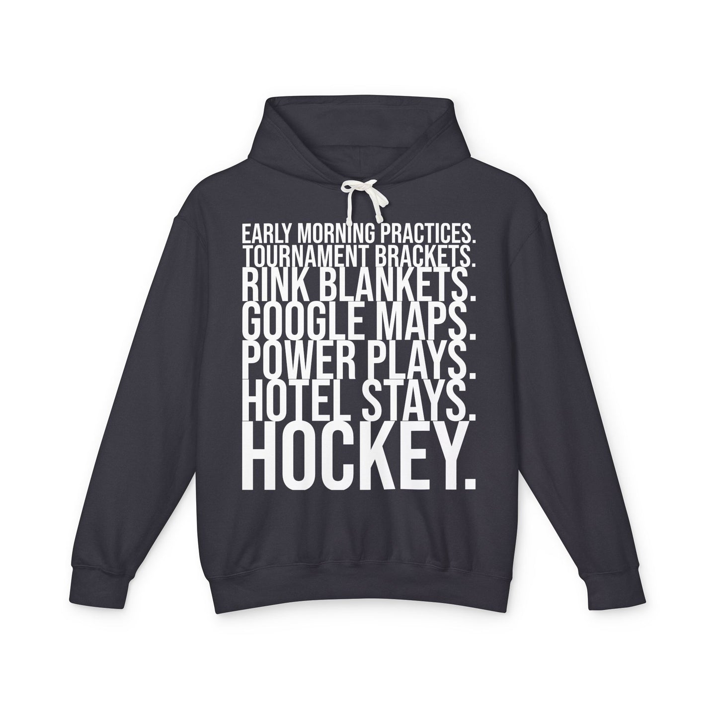 Hockey Lifestyle Hoodie Sweatshirt with White Text
