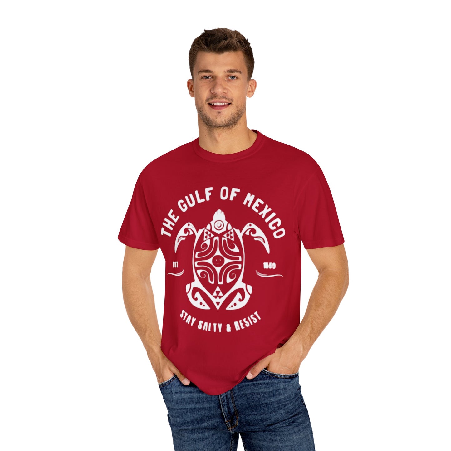 Gulf of Mexico Graphic T-Shirt (White Text on Blues)