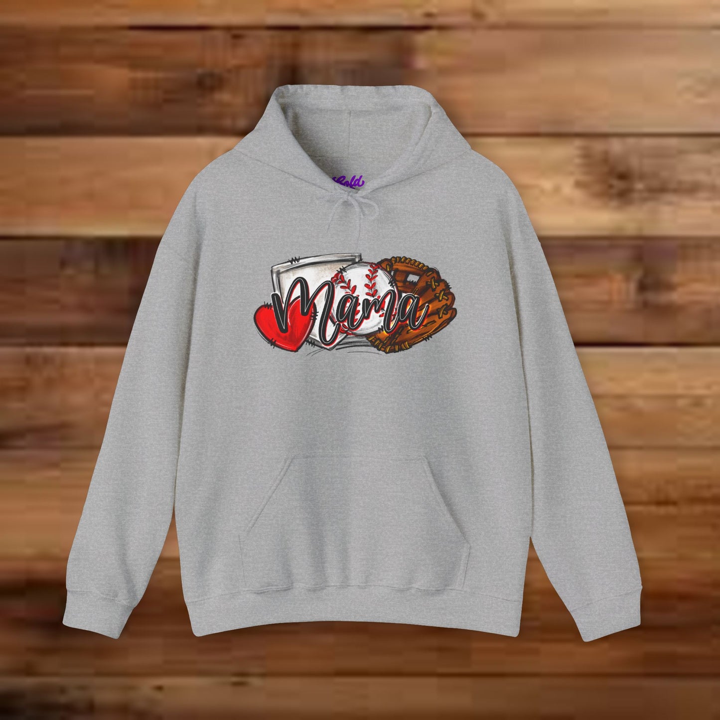 Baseball MAMA (Sketched artwork - Unisex Heavy Blend™ Hooded Sweatshirt)
