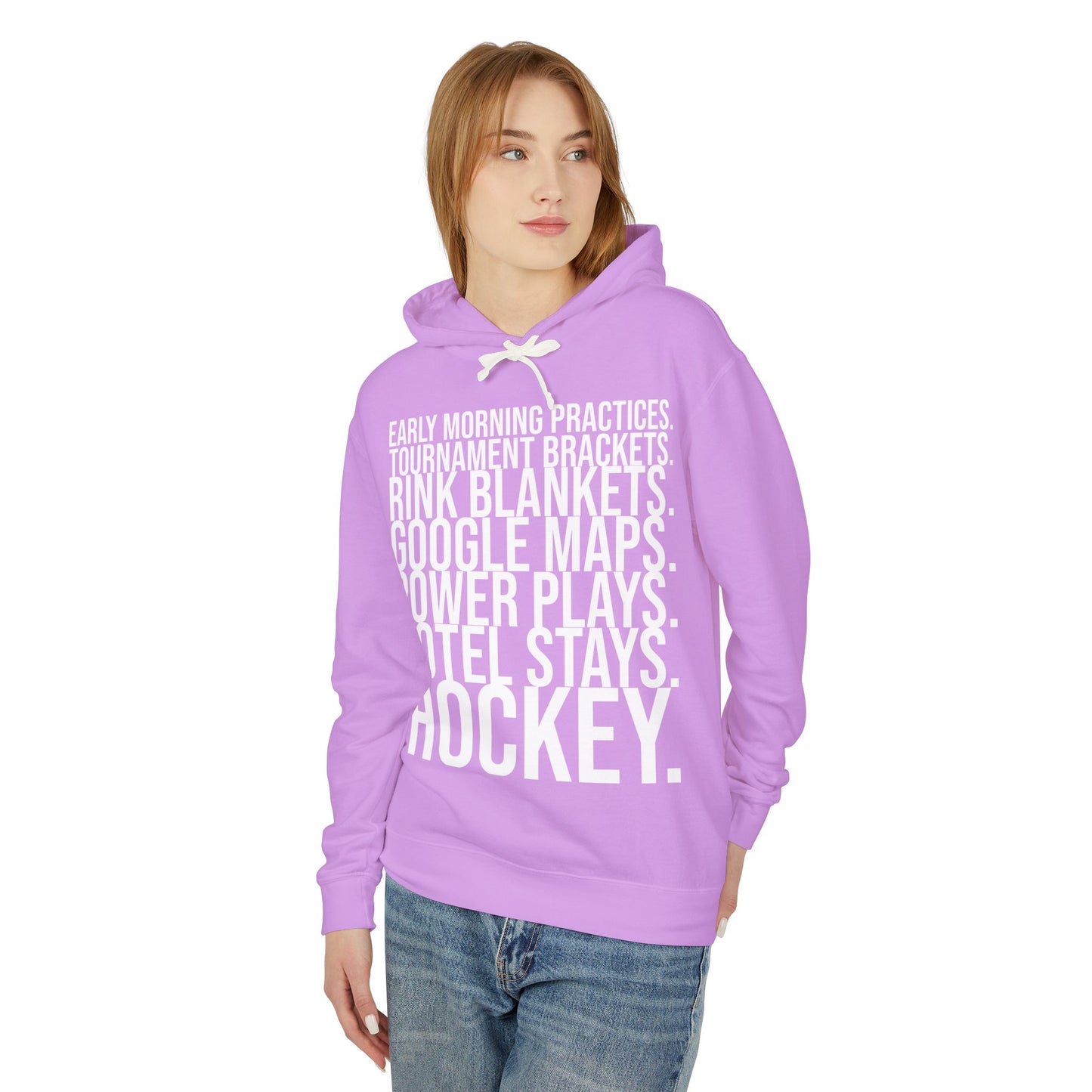 Hockey Lifestyle Hoodie Sweatshirt with White Text