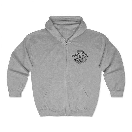 Caffeinate & Educate - Unisex Heavy Blend™ Full Zip Hooded Sweatshirt