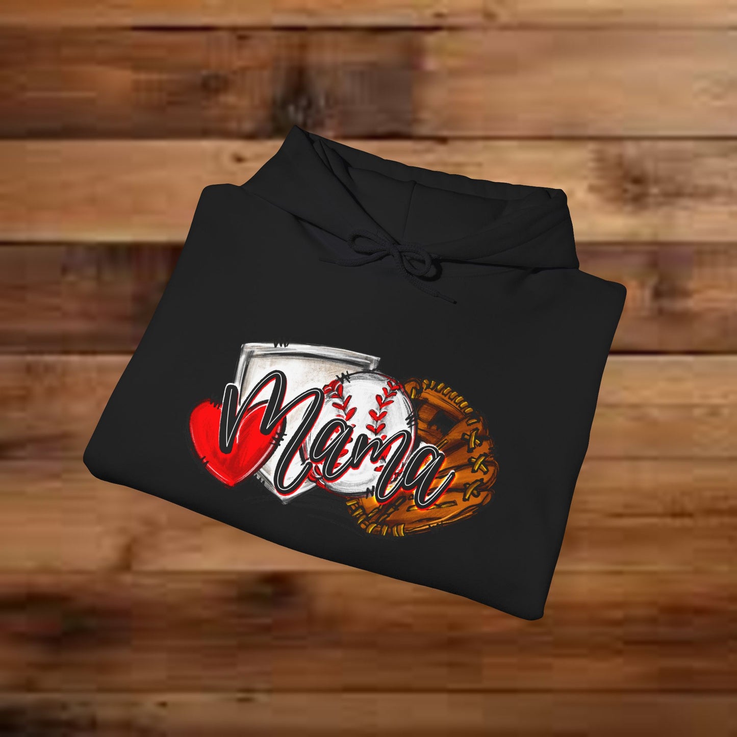 Baseball MAMA (Sketched artwork - Unisex Heavy Blend™ Hooded Sweatshirt)