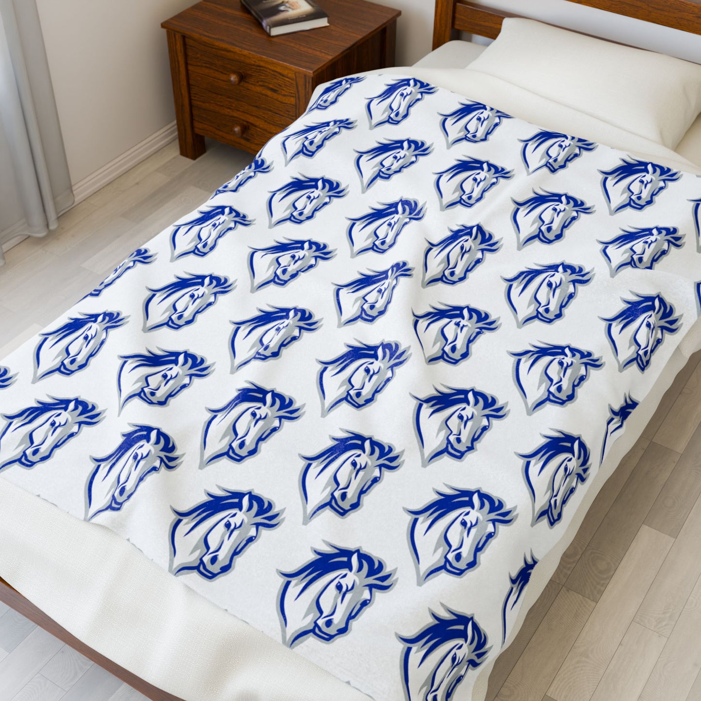 Mora Mustangs ~ Velveteen Plush Blanket
