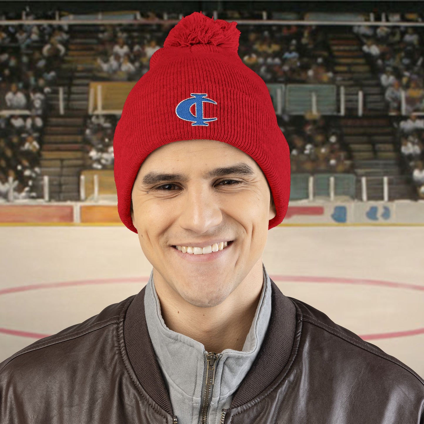 C-I Bluejackets - Embroidered Beanie w/Pom-Pom