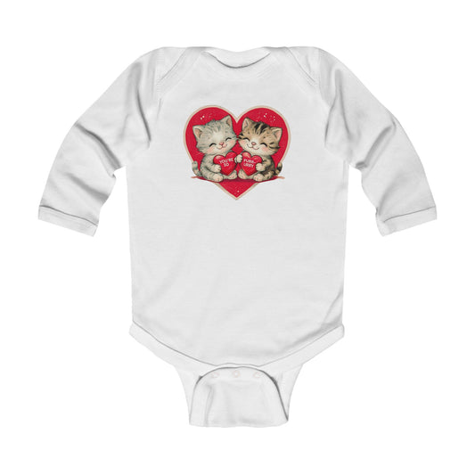 Kitten Valentine - Infant Long Sleeve Bodysuit