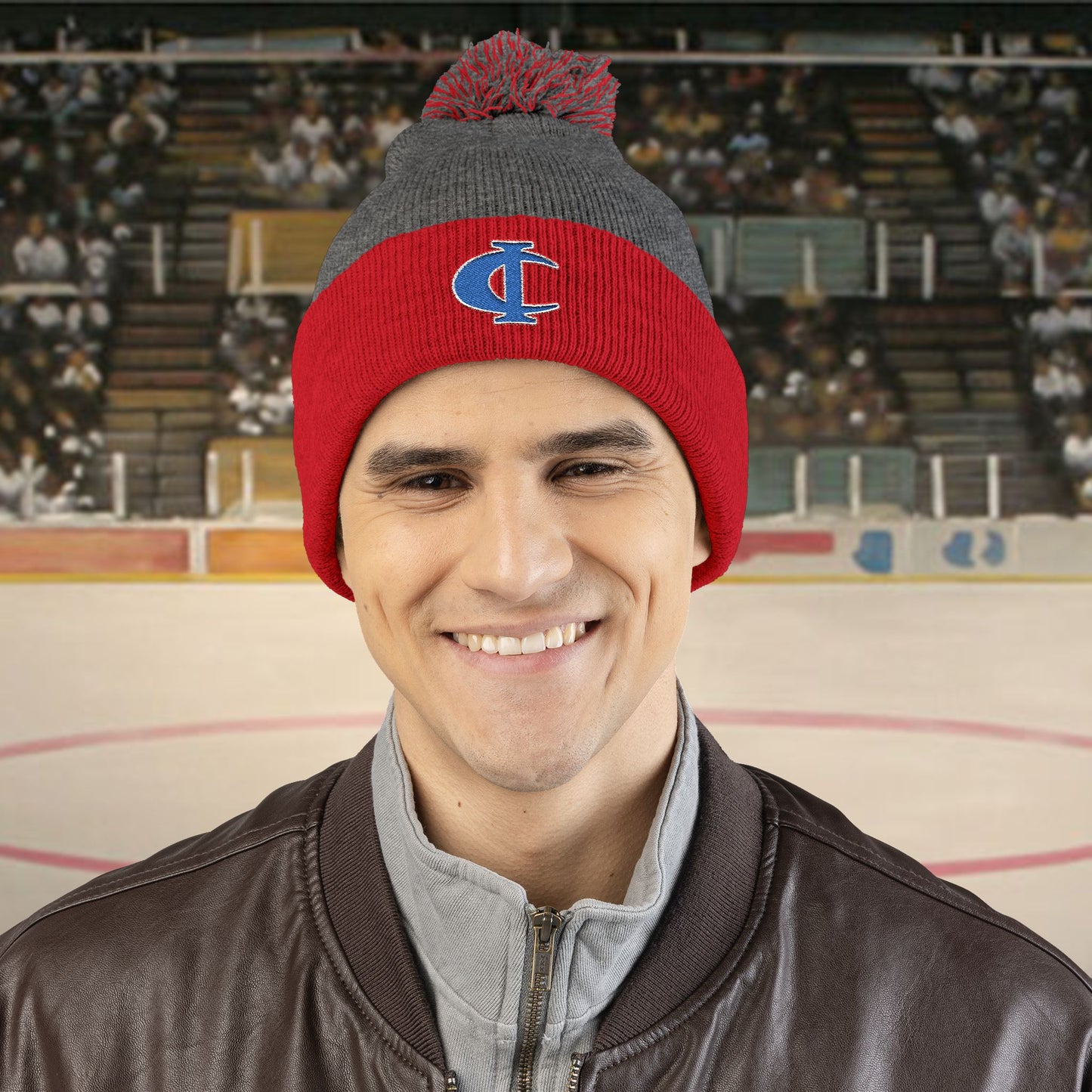 C-I Bluejackets - Embroidered Beanie w/Pom-Pom
