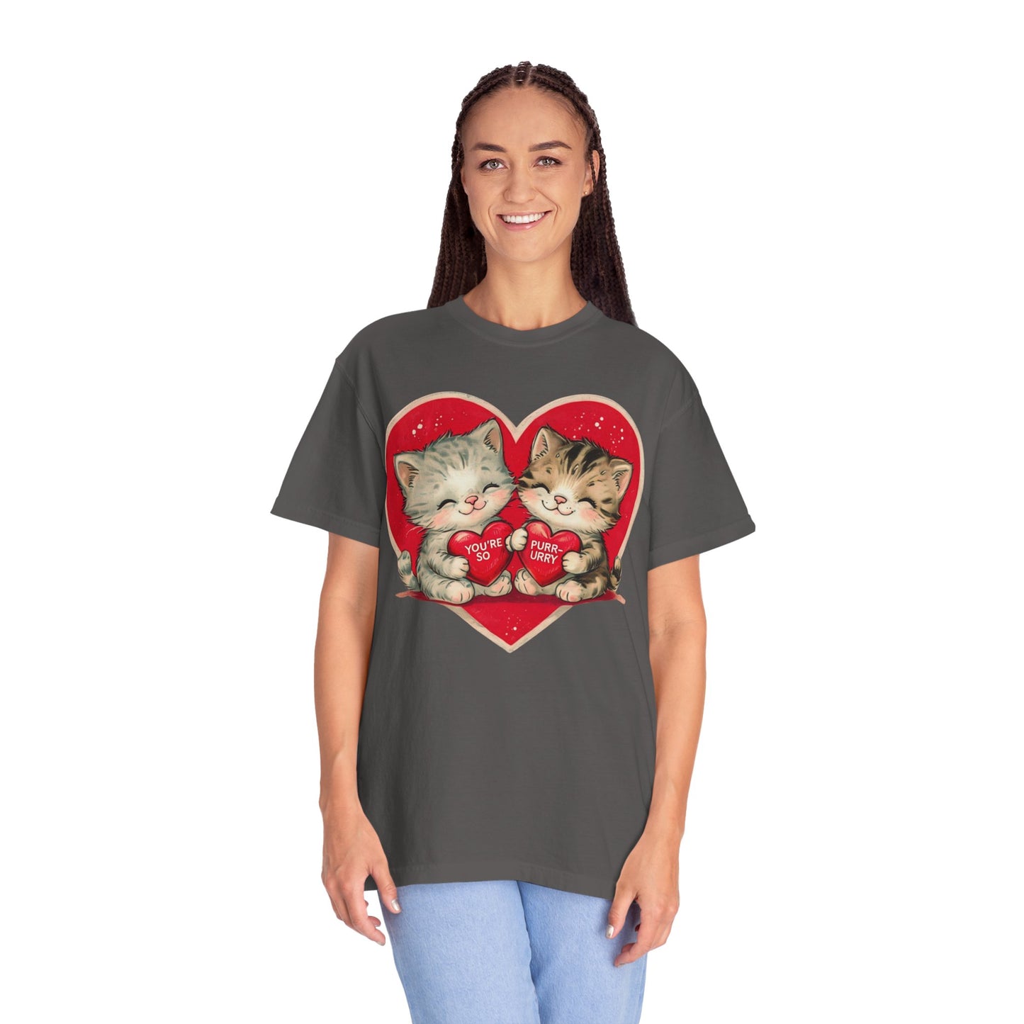 Kitten Valentine - Unisex Garment-Dyed T-shirt