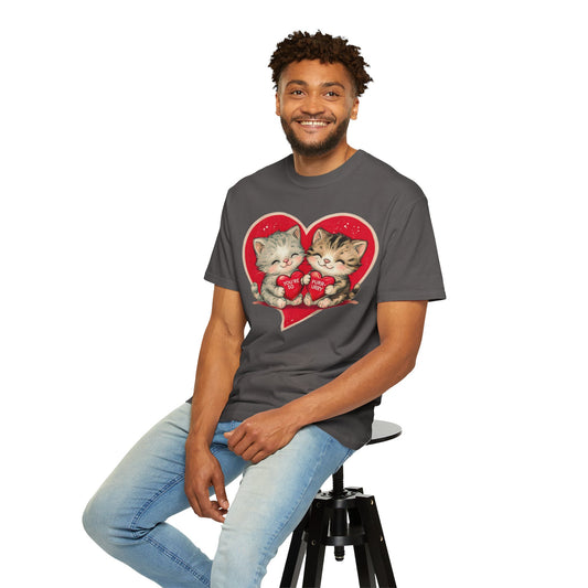 Kitten Valentine - Unisex Garment-Dyed T-shirt
