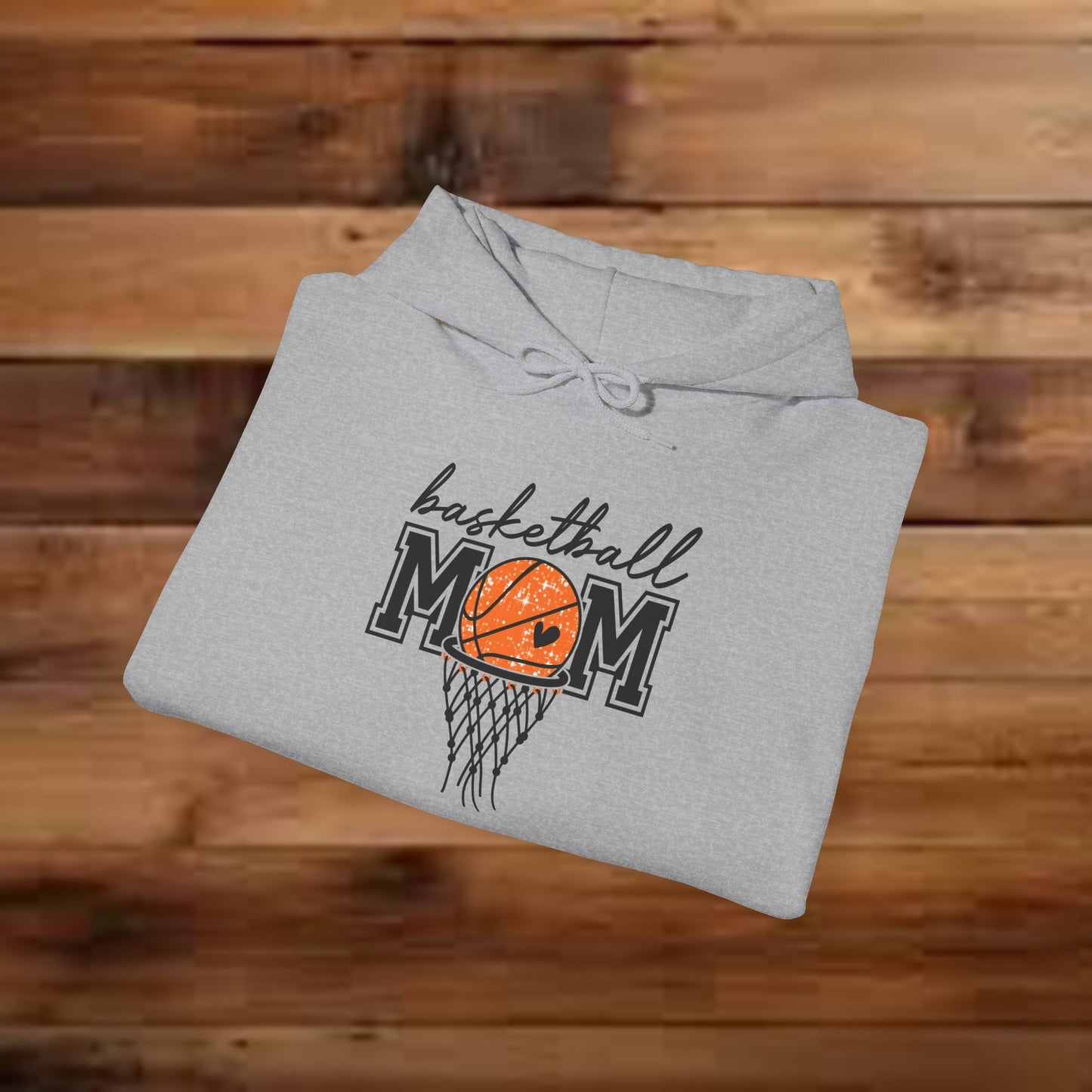 Basketball MOM with Net (Unisex Heavy Blend™ Hooded Sweatshirt)