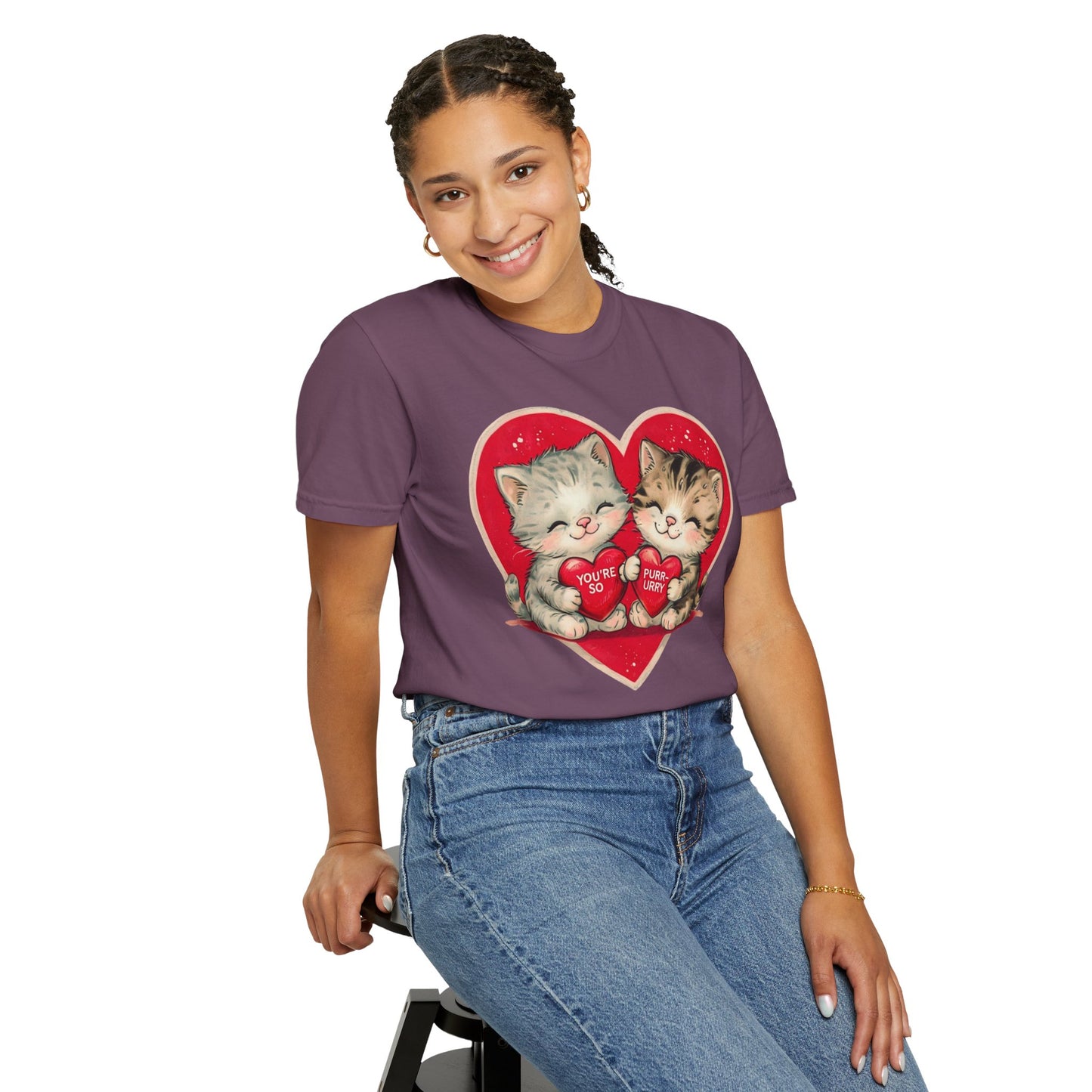 Kitten Valentine - Unisex Garment-Dyed T-shirt