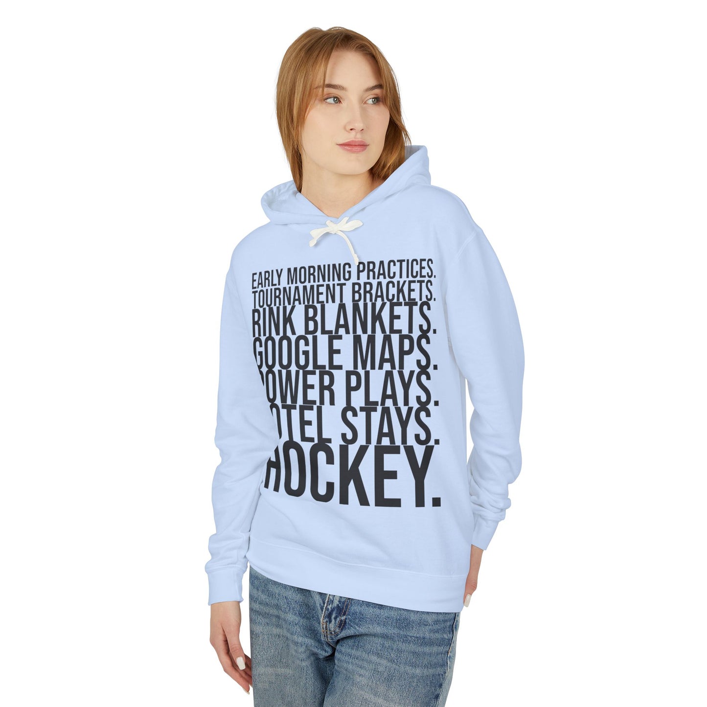 Hockey Lifestyle Hoodie Sweatshirt with Black Text