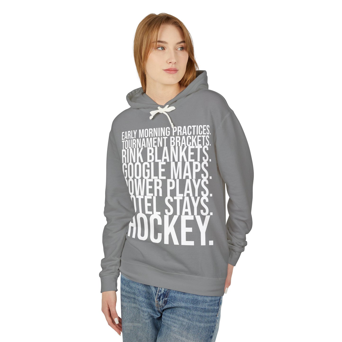 Hockey Lifestyle Hoodie Sweatshirt with White Text