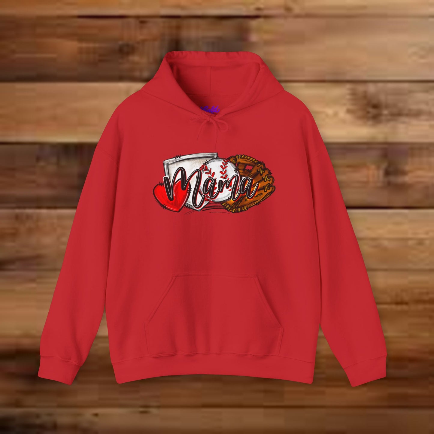 Baseball MAMA (Sketched artwork - Unisex Heavy Blend™ Hooded Sweatshirt)