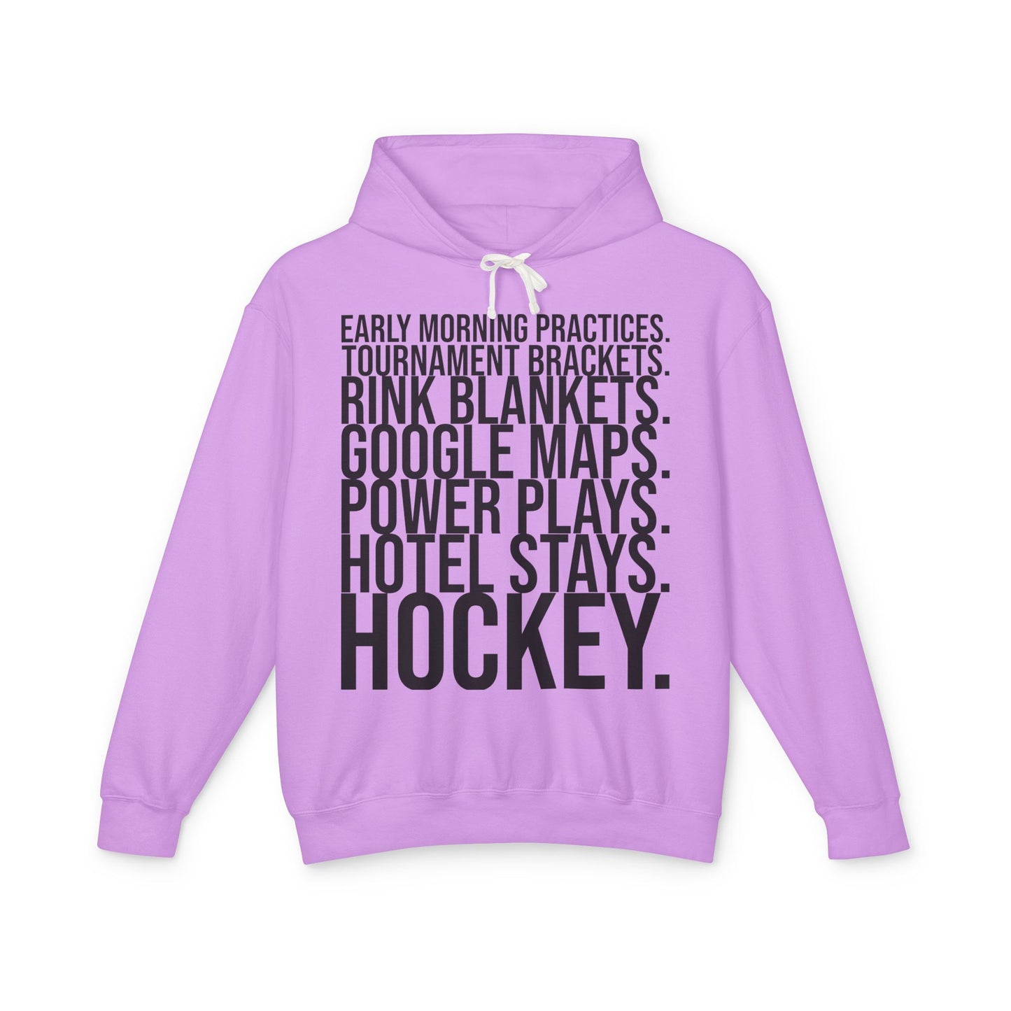 Hockey Lifestyle Hoodie Sweatshirt with Black Text