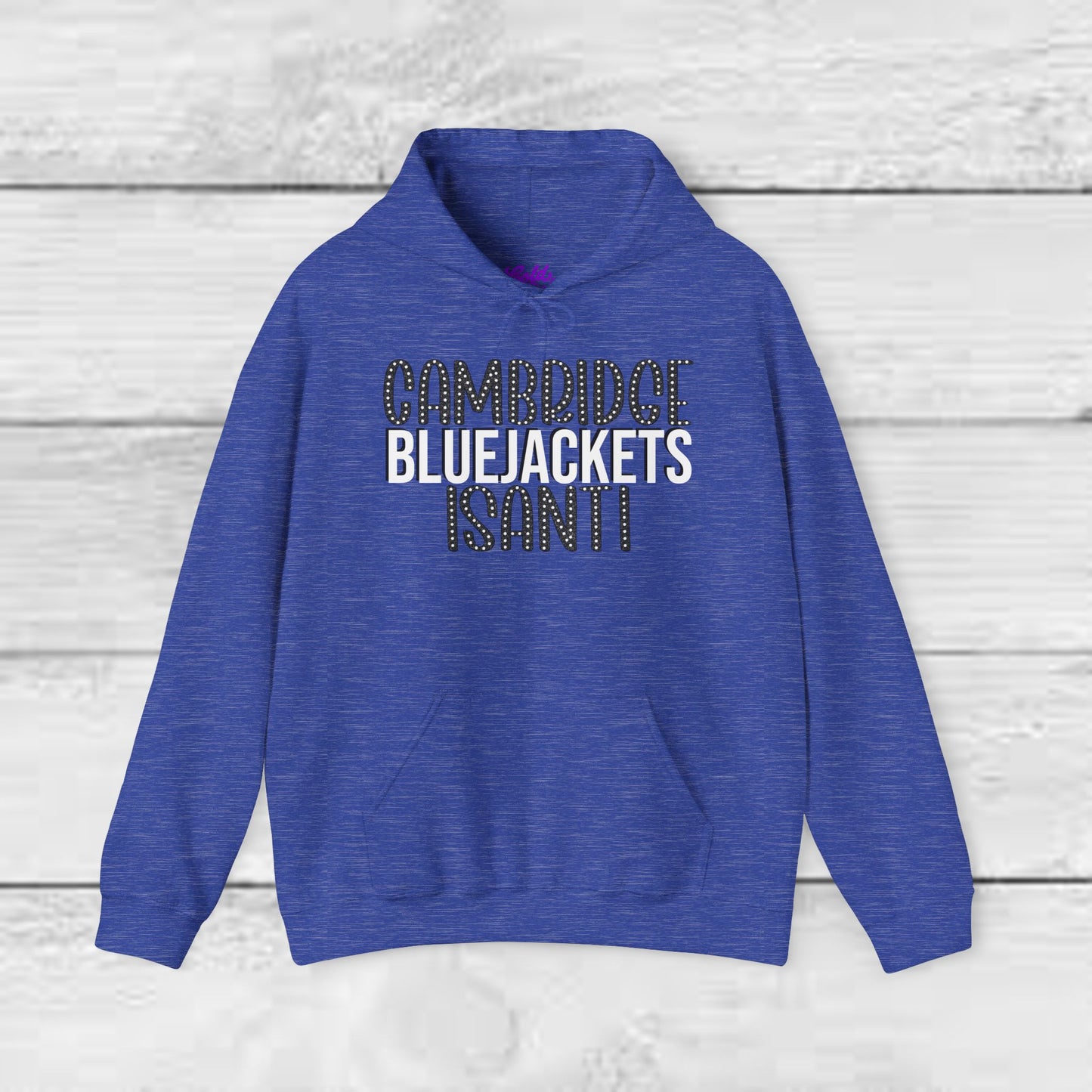 CI - Cambridge-Isanti Bluejackets (Polka Dots Font Unisex Heavy Blend™ Hooded Sweatshirt)