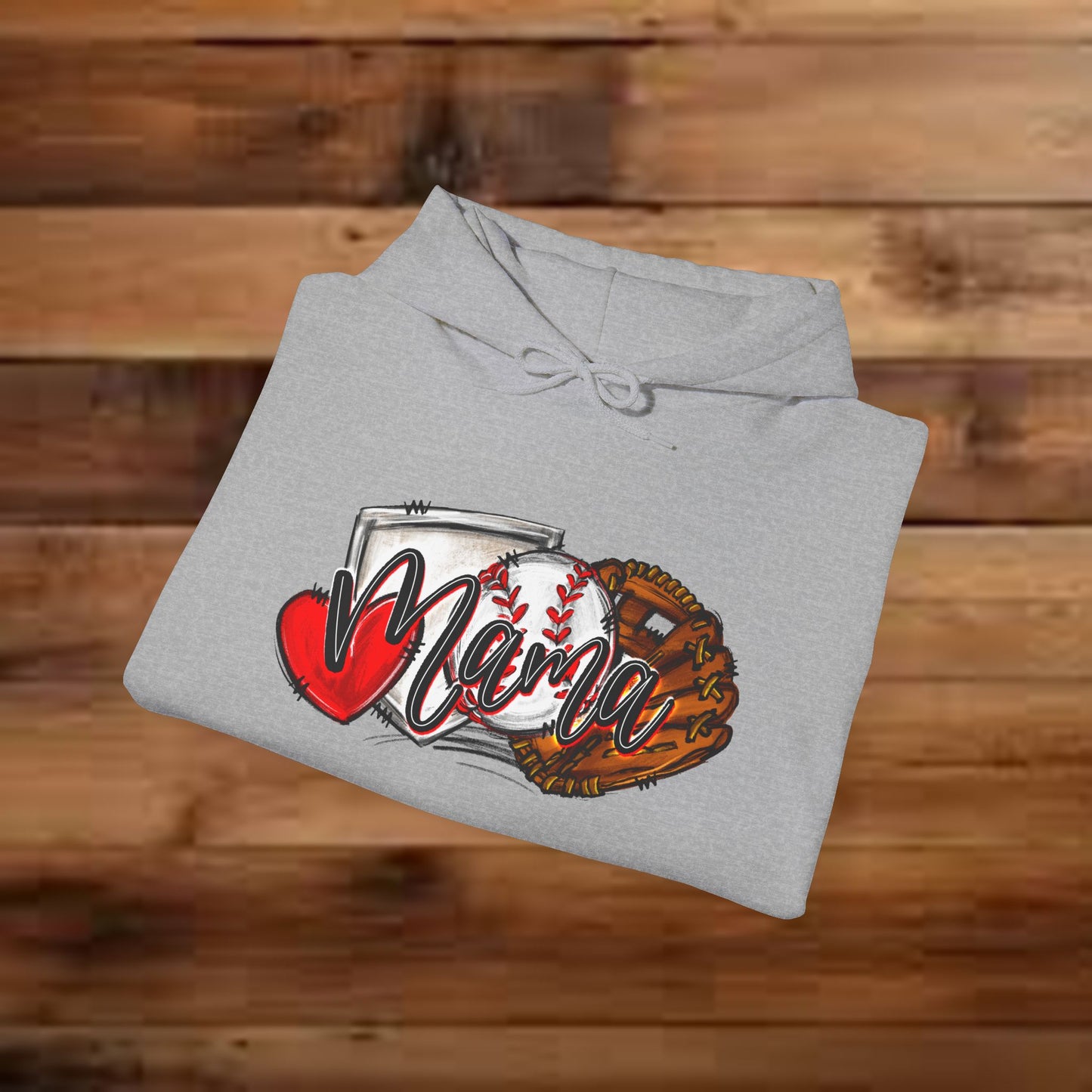 Baseball MAMA (Sketched artwork - Unisex Heavy Blend™ Hooded Sweatshirt)