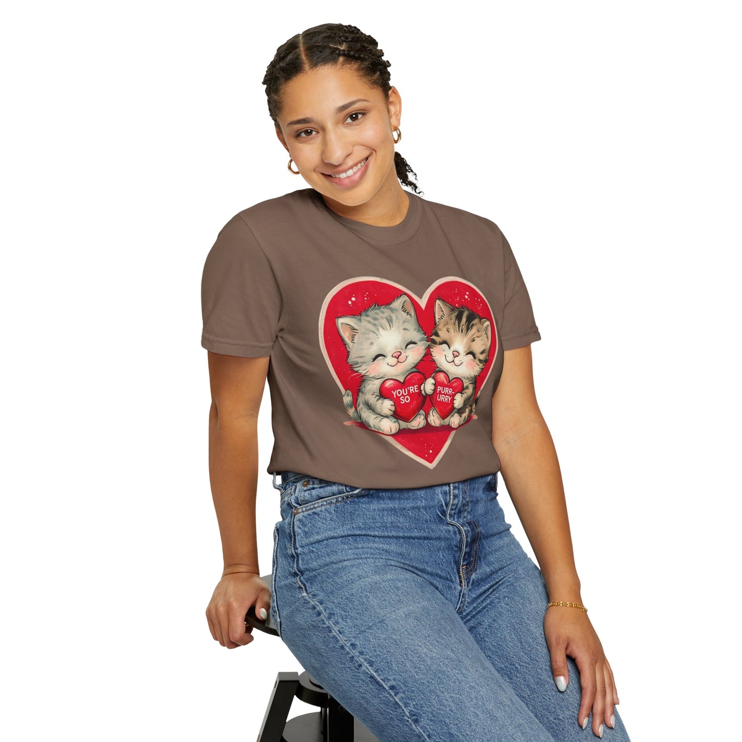 Kitten Valentine - Unisex Garment-Dyed T-shirt