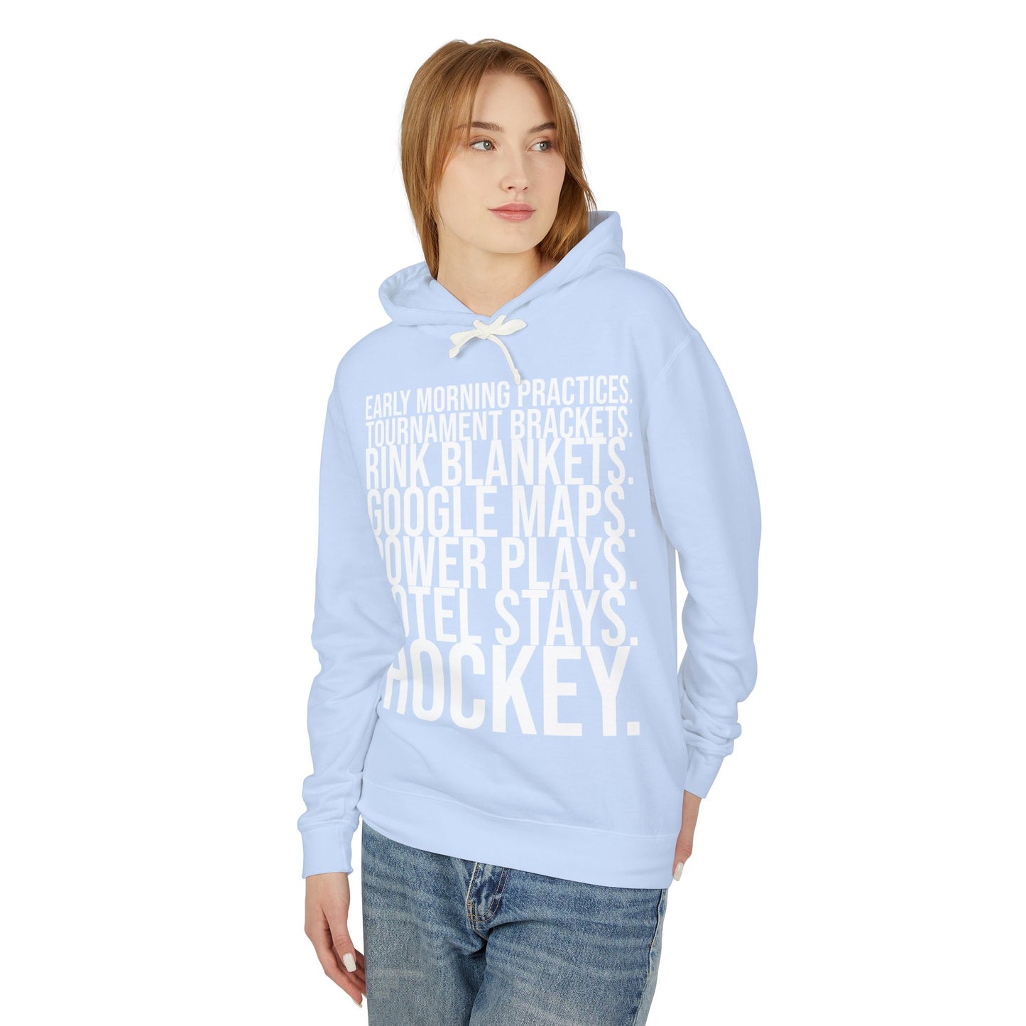 Hockey Lifestyle Hoodie Sweatshirt with White Text