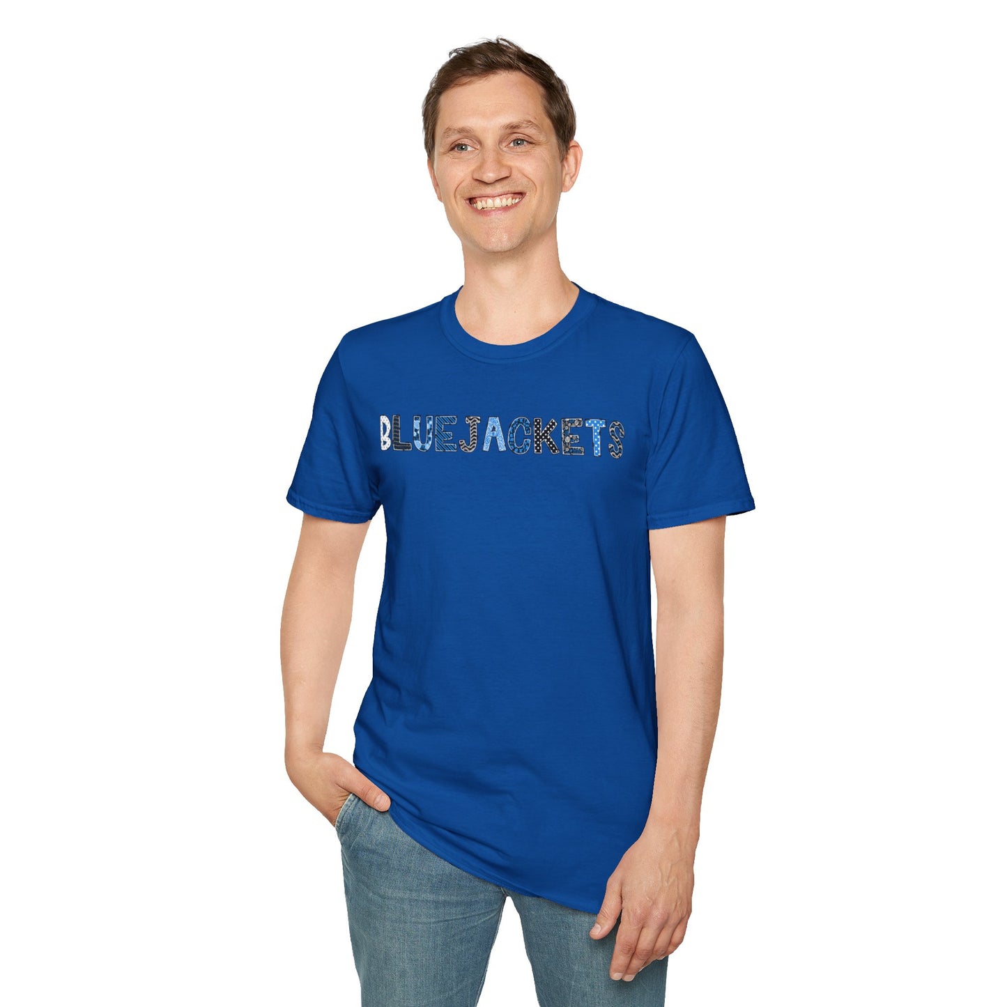 CI Bluejackets (Patchwork Font - Unisex Softstyle T-Shirt)