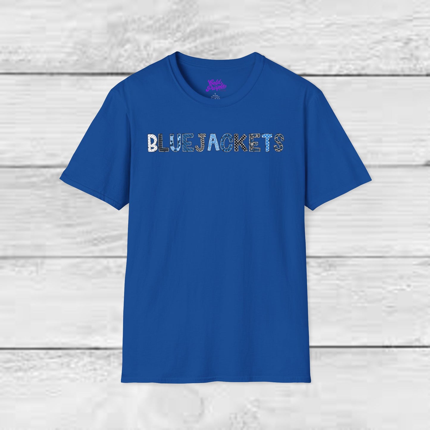 CI Bluejackets (Patchwork Font - Unisex Softstyle T-Shirt)