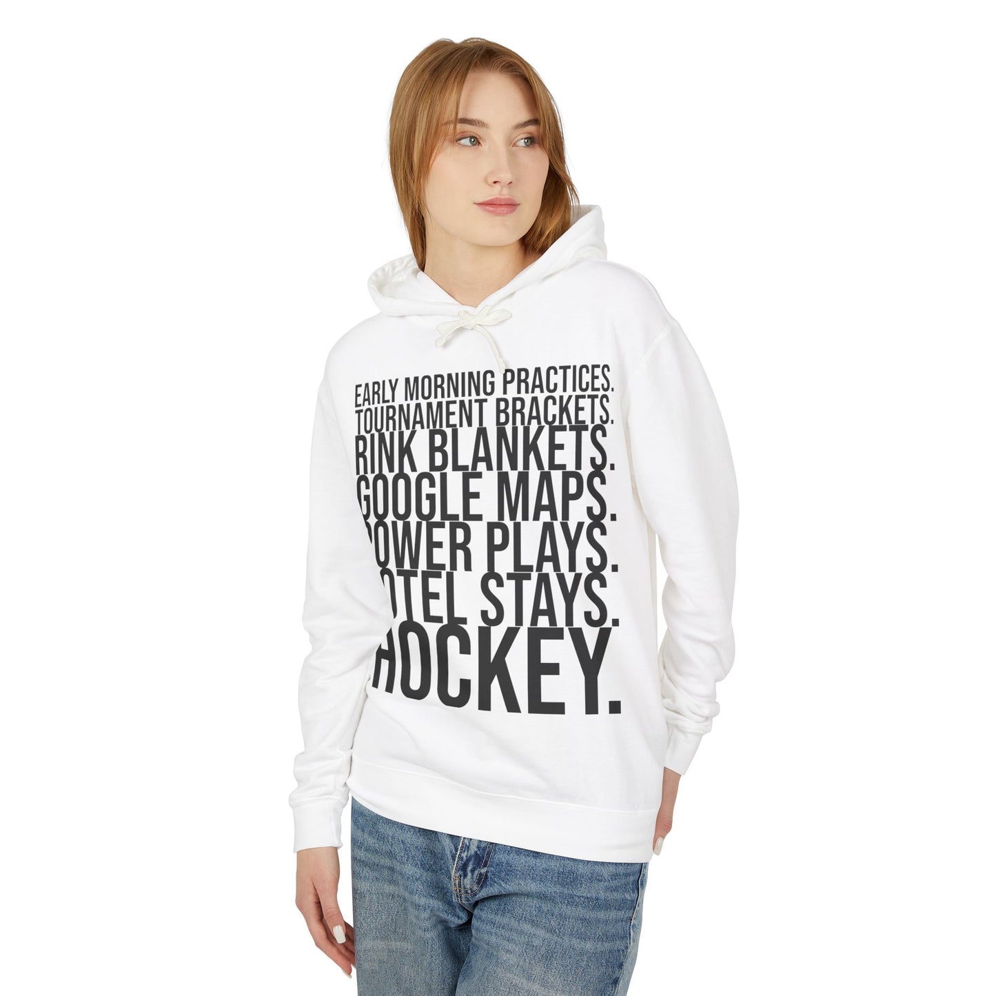 Hockey Lifestyle Hoodie Sweatshirt with Black Text