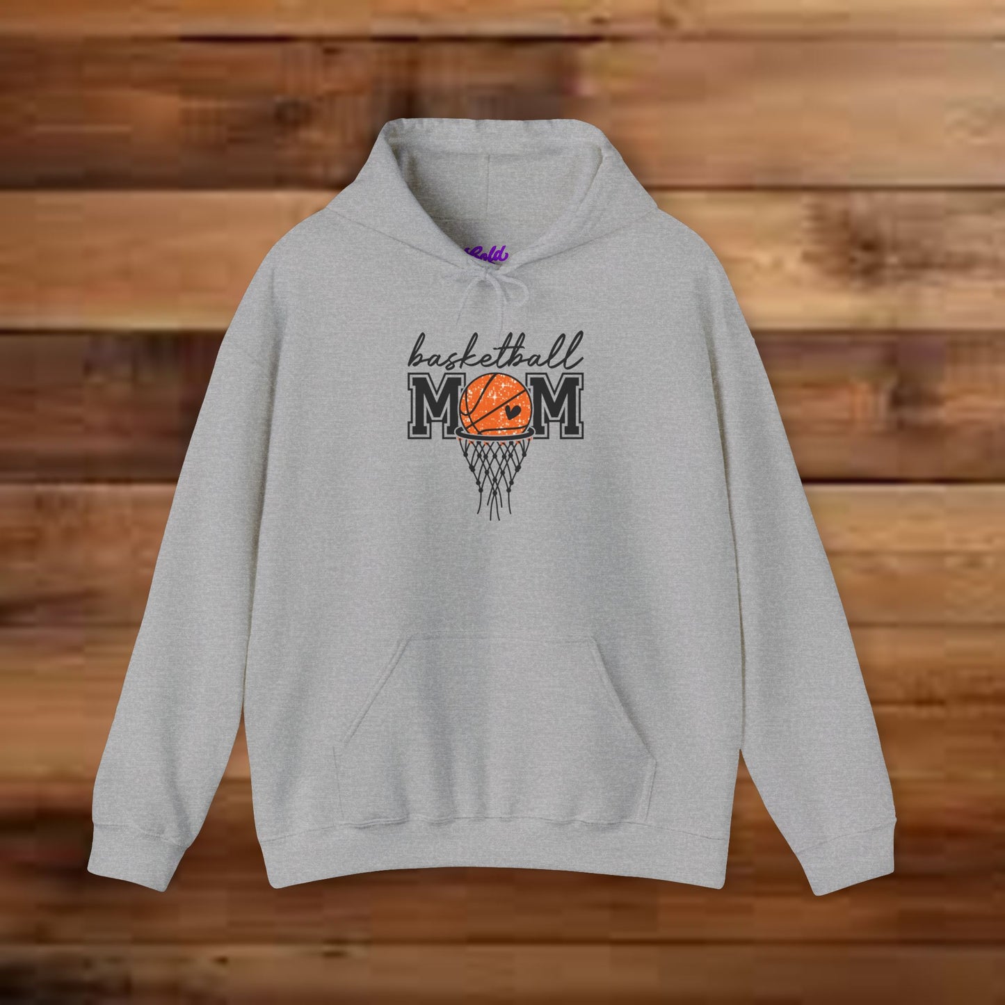 Basketball MOM with Net (Unisex Heavy Blend™ Hooded Sweatshirt)