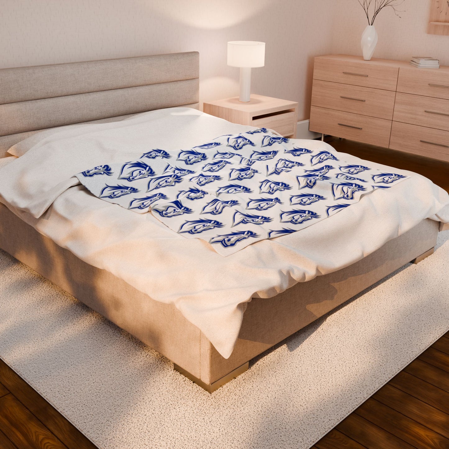 Mora Mustangs ~ Velveteen Plush Blanket