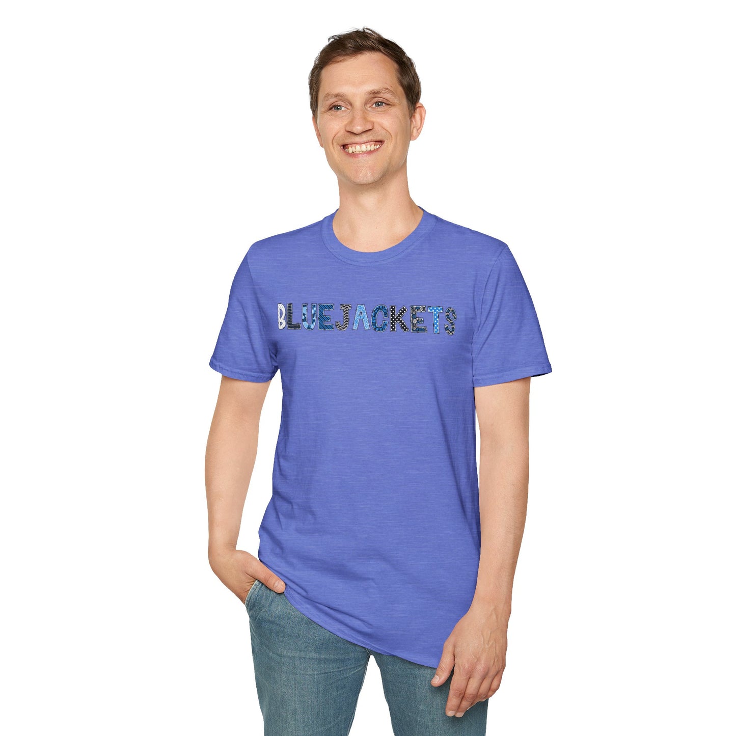 CI Bluejackets (Patchwork Font - Unisex Softstyle T-Shirt)